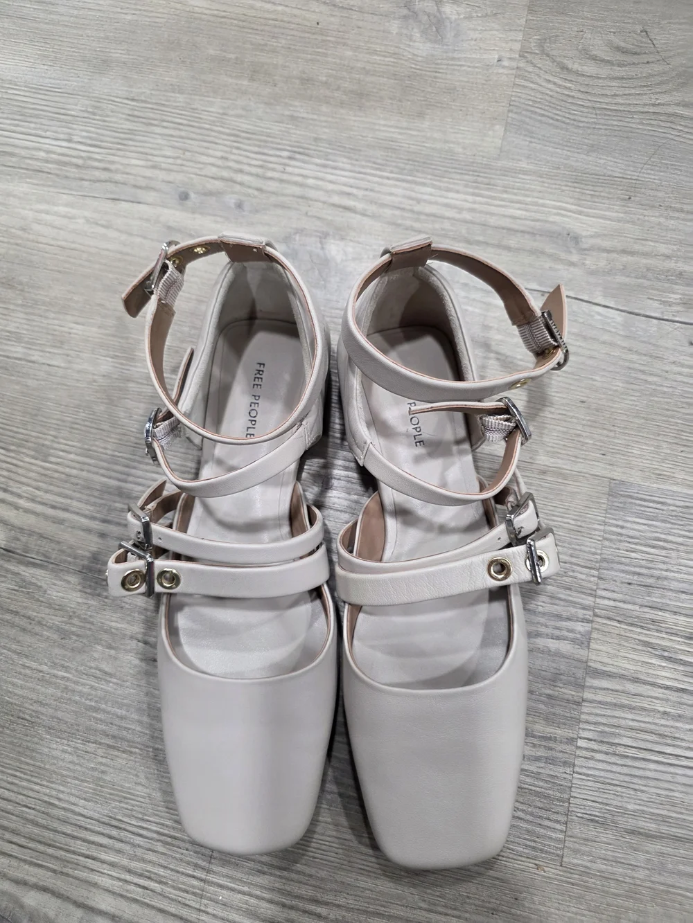 Free People Hart Flat in the beige/cafe colorway